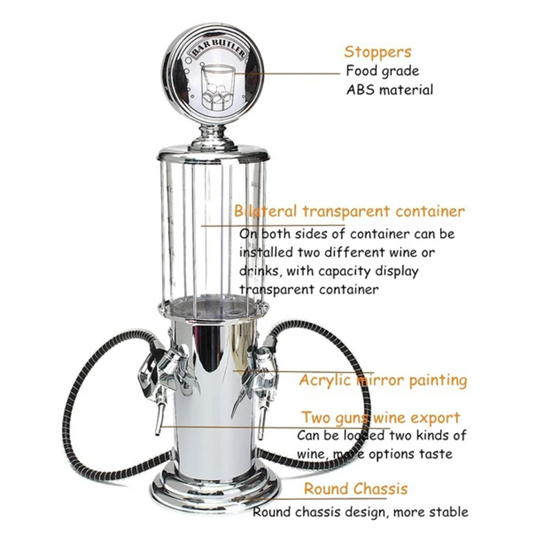 AC88-Wine Gas Station Cocktail Dispenser Drinks Bartending Beer Hine Double Pumps Liquor Dispenser