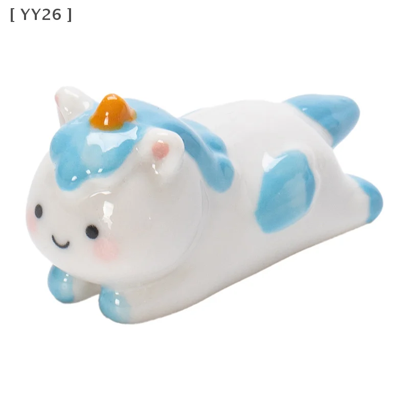 1/2-قطعة السيراميك الحيوان عود الراحة لطيف زودياك أدوات المائدة 2026 سنة الحصان ولادة هدية الجدول حلية #6