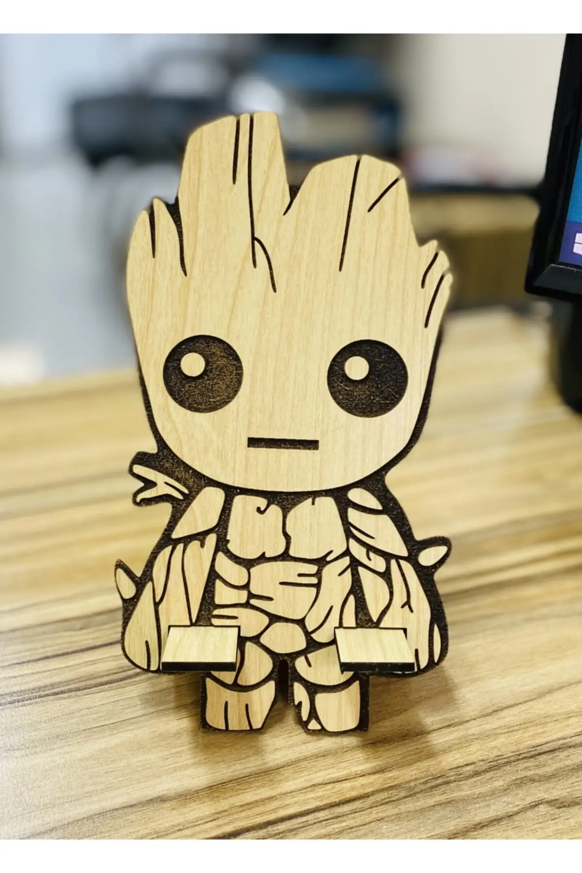 2021 Wooden Phone Stand Groot Baby Guardians of the Galaxy Movie Charcter Free Shipping Fast Delivery Hot Sale Top Seller