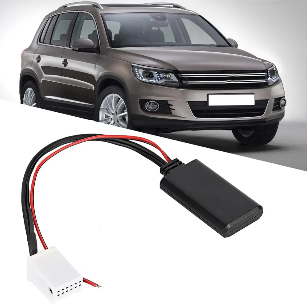 12V 12-Pin Radio AUX Adapter Bluetooth MP3 Aux-In Fit for Volkswagen MCD RNS 510 RCD 200 210 300 310 500 510