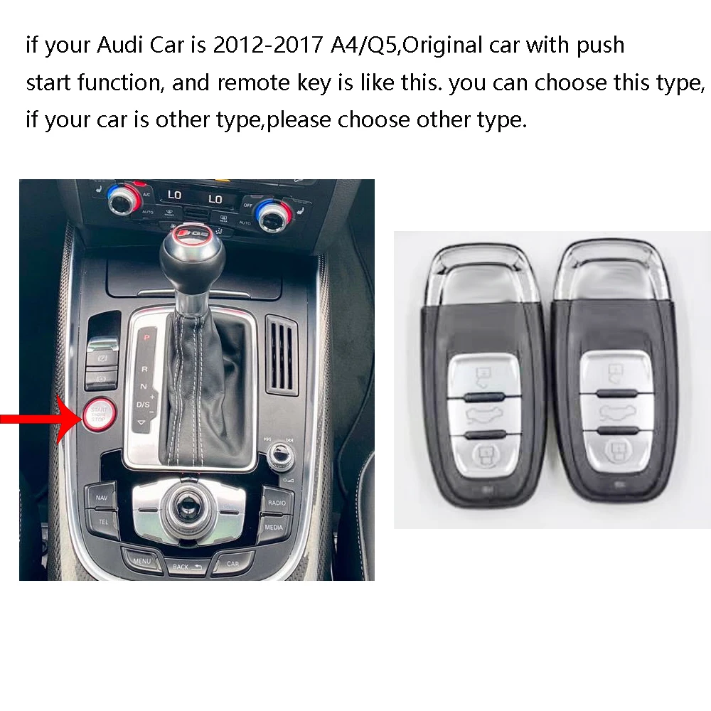 For Audi A4 Q5 Add Car Engine Remote Start Stop System Keyless Entry Auto Unlock Lock Smartphone Remote Control  Car Accessories