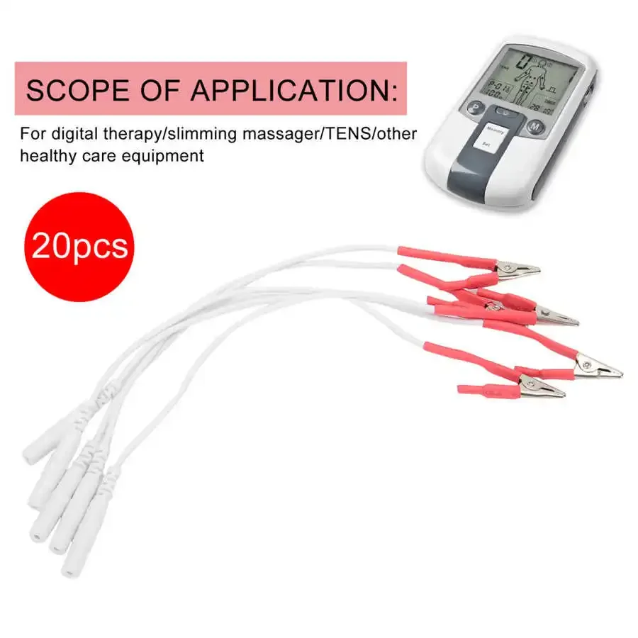 20pcs/bag Clip Therapy Device Clip Wire for TENS Unit Physiotherapy Machine Yellow Massager Treatment Electrode Cables