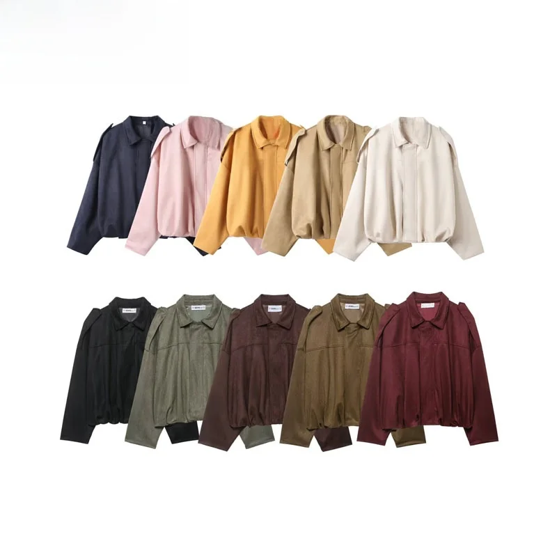 Faionable Pilots Jaet Women's ort Outerwear Autumn New Sle 2025 Street Sle Long Sve Velvet Feel Lapel Zipper Clo...