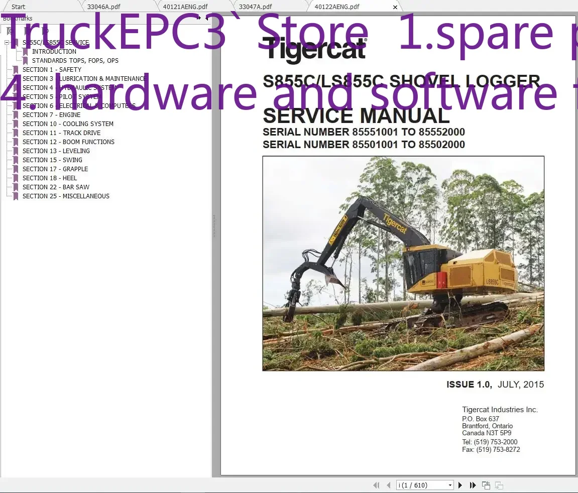 

TruckEPC3 Tigercat Machine 44,5 ГБ PDF 2023, руководство по обслуживанию и руководство по эксплуатации DVD