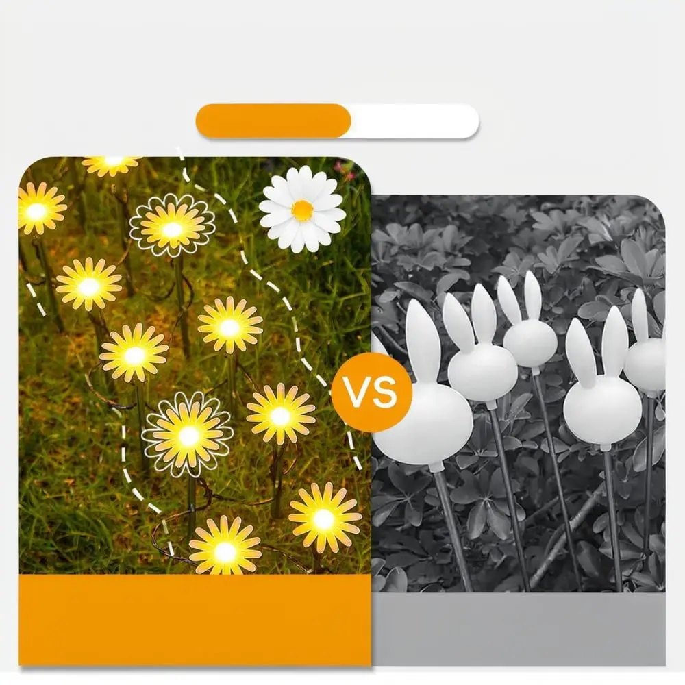 Outdoor Solar Powered Daisy Mushroom String Lights Waterproof LED Landscape Lamp For Garden Pathway Lawn Yard Decor
