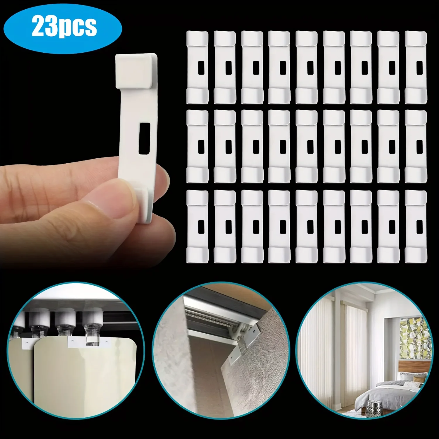 23pcs Vertical Blind Repair Vane Savers, Metal Blind Repair Clip, Vertical Blind Repair Tabs, for Window Blinds Replacement Slat