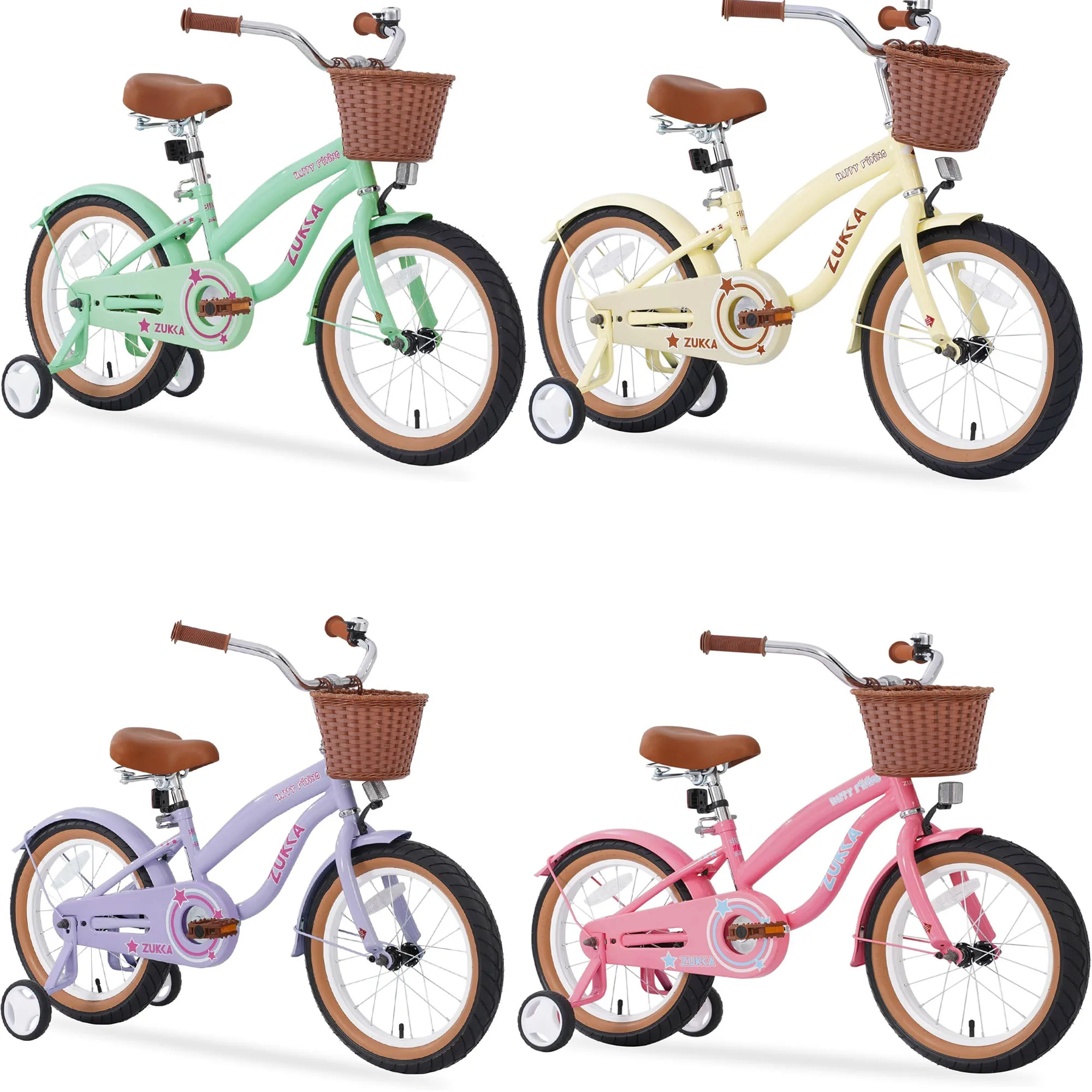 ZUKKA 16 Inch Kids' Bicycle with Removable Training Wheels for Girls Age 4-10 Years,birthday gift for 4-7 year old Girls