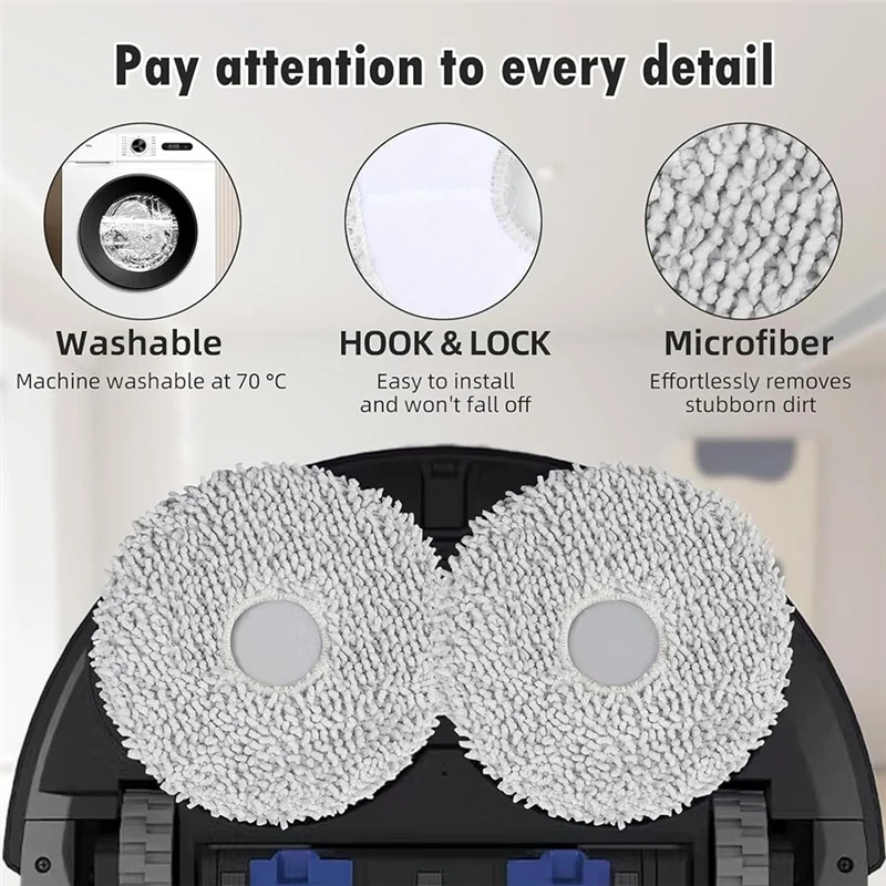 ABVI-12PCS Forecovacs Deebot X5 OMNI / X5 PRO OMNI Robot Vaccum Replacement Parts Main Side Brush Filter Mop Pad Dust Bag