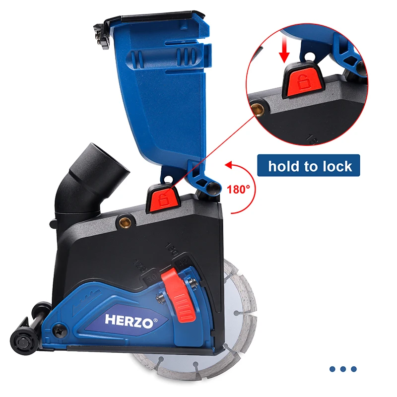 HERZO Cutting Dust Cover For Angle Grinder 125/150MM Dust Collector with Double Blades As Wall Chaser Construction