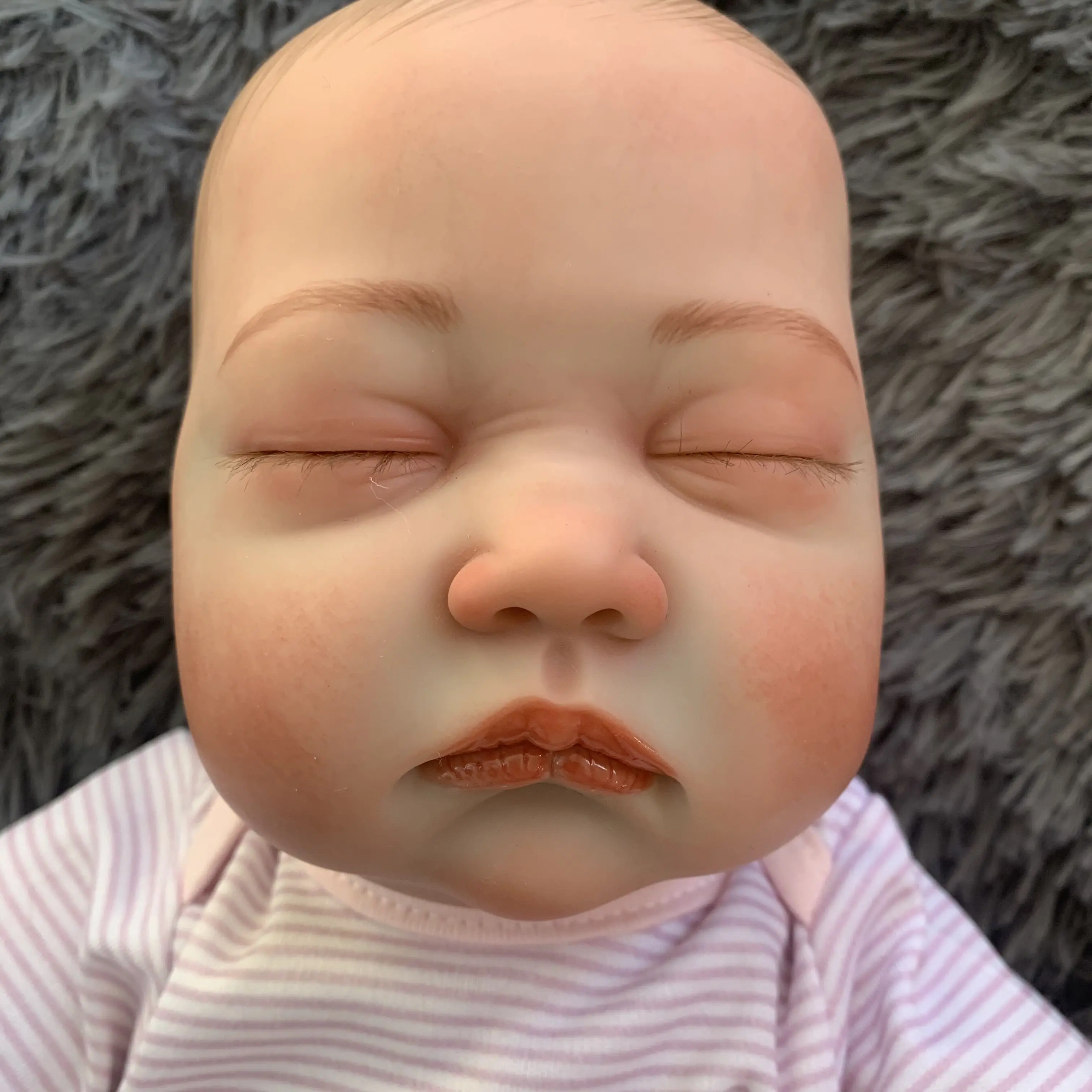 SANDIE 55CM sleeping baby reborn premie baby doll popular cute face hand-drawing hair hand painting  real soft touch cuddly baby