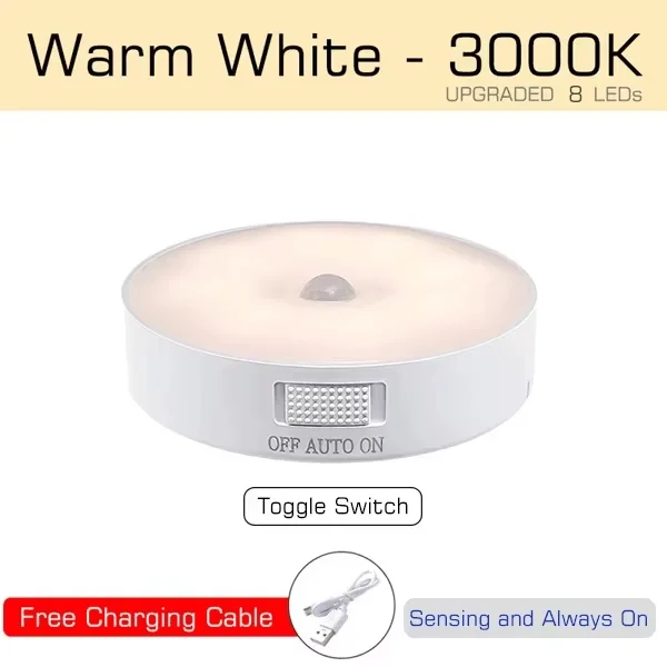 모션 센서 라이트 침실 야간 조명 룸 데코 USB LED 램프 충전식 홈 데코 조명 계단 복도 옷장용