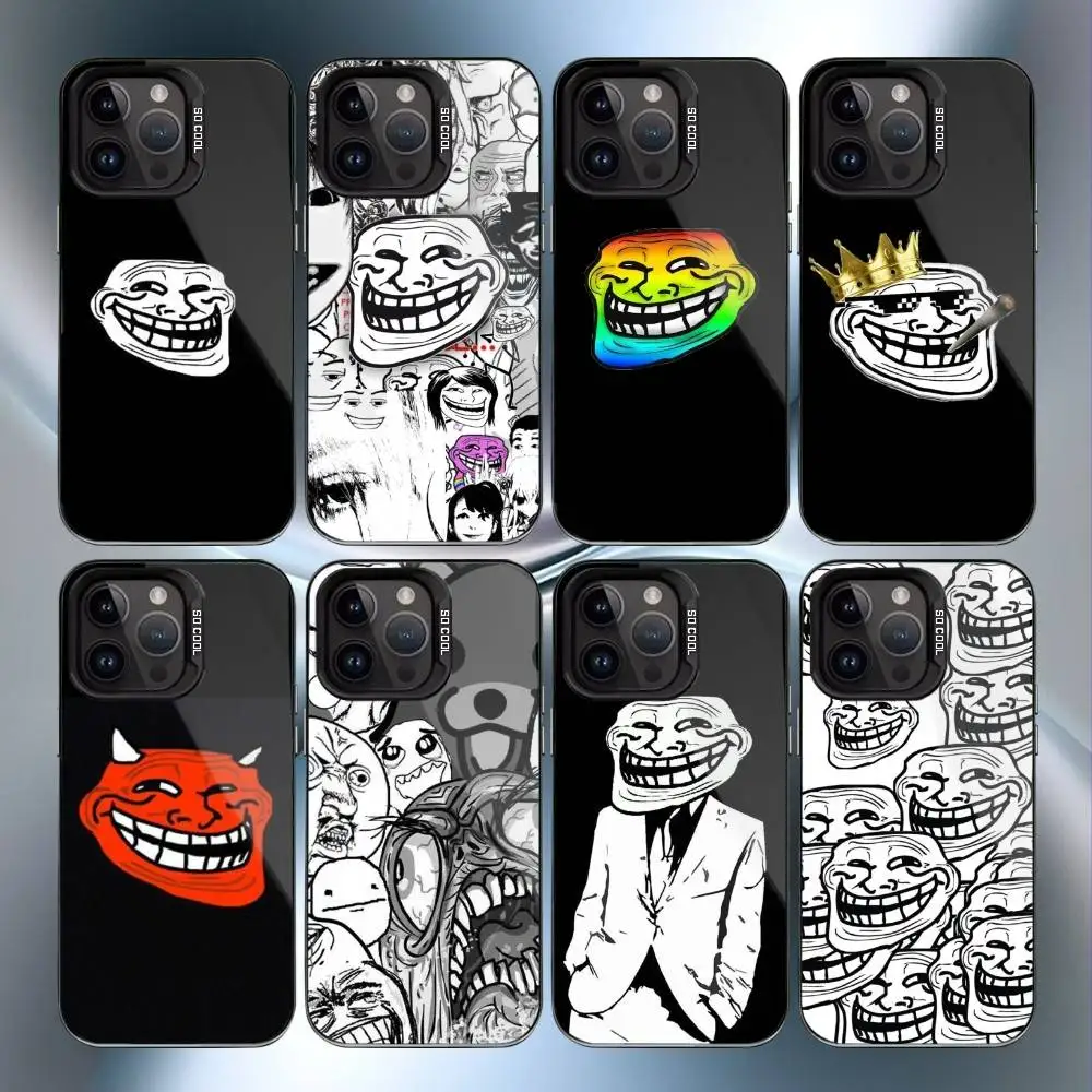 

Emoticons T-Trollface Phone Case For iPhone 16,15,14,13,12,17,Pro,MAX Black Matte Shockproof Cover
