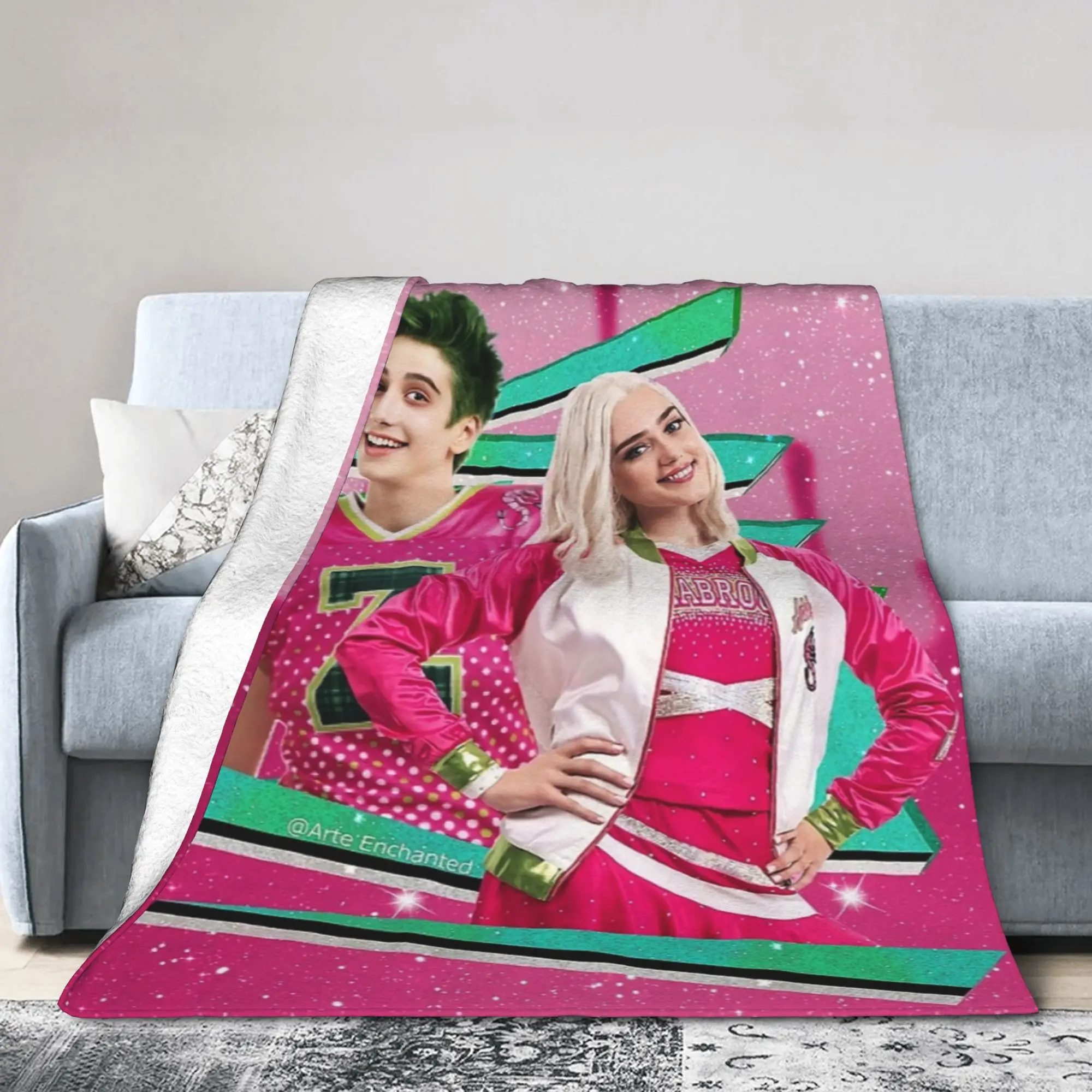 Zombies Zed and Addison Love Flannel Blanket  Fashion Throw Blanket for Home 200x150cm Bedspread,