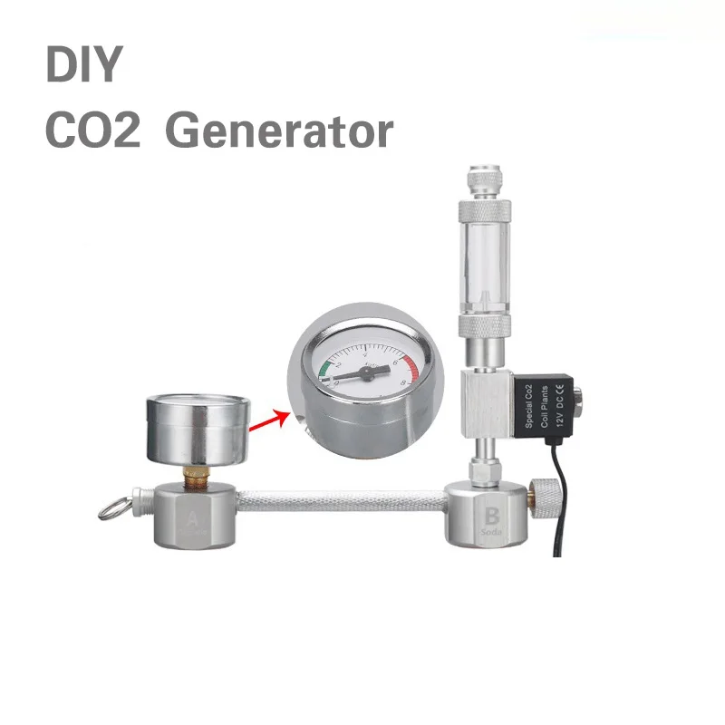 Zrdr Aquarium Co2 Generator System Diy Kit Solenoid Valve Reactor Accessories Water Plant Fish Tanks Check Cylinder Akvarium