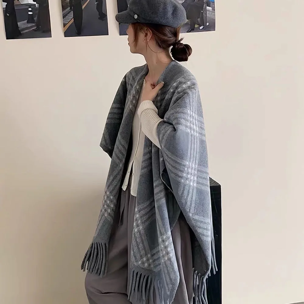 

Korean Scarf Korean-Style Versatile Shawl Winter Shawl Vintage Neck Warmer For Autumn Outfits Dating Cold Weather