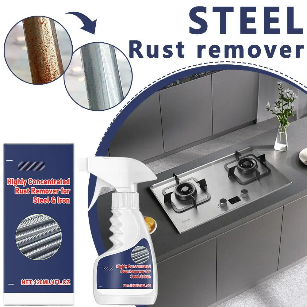 

120 мл Портативное средство для удаления ржавчины и защиты от коррозии, нежная формула для очистки нержавеющей стали, кухонных моек и унитазов