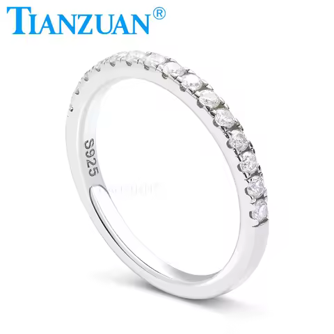 1.8mm D Color Moissanite Wedding Single Row Ring and V Shape Rings 925 Sterling Silver Engagement Rings