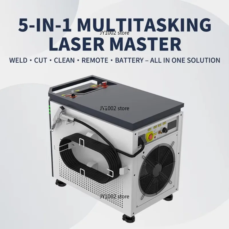 3000W 5-in-1 Industrial Laser Welding Machine with Double Wire Feeder for 6mm Carbon Steel 3mm Aluminum Brass