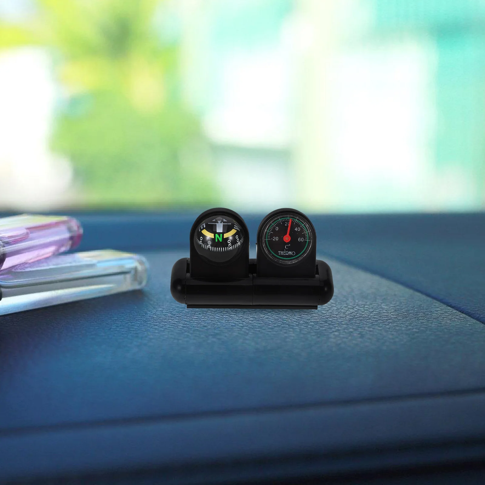 

Dashboard Mount Car Compass Thermometer Multifunctional Navigation Temperature Display Sleek Design Auto Accessory