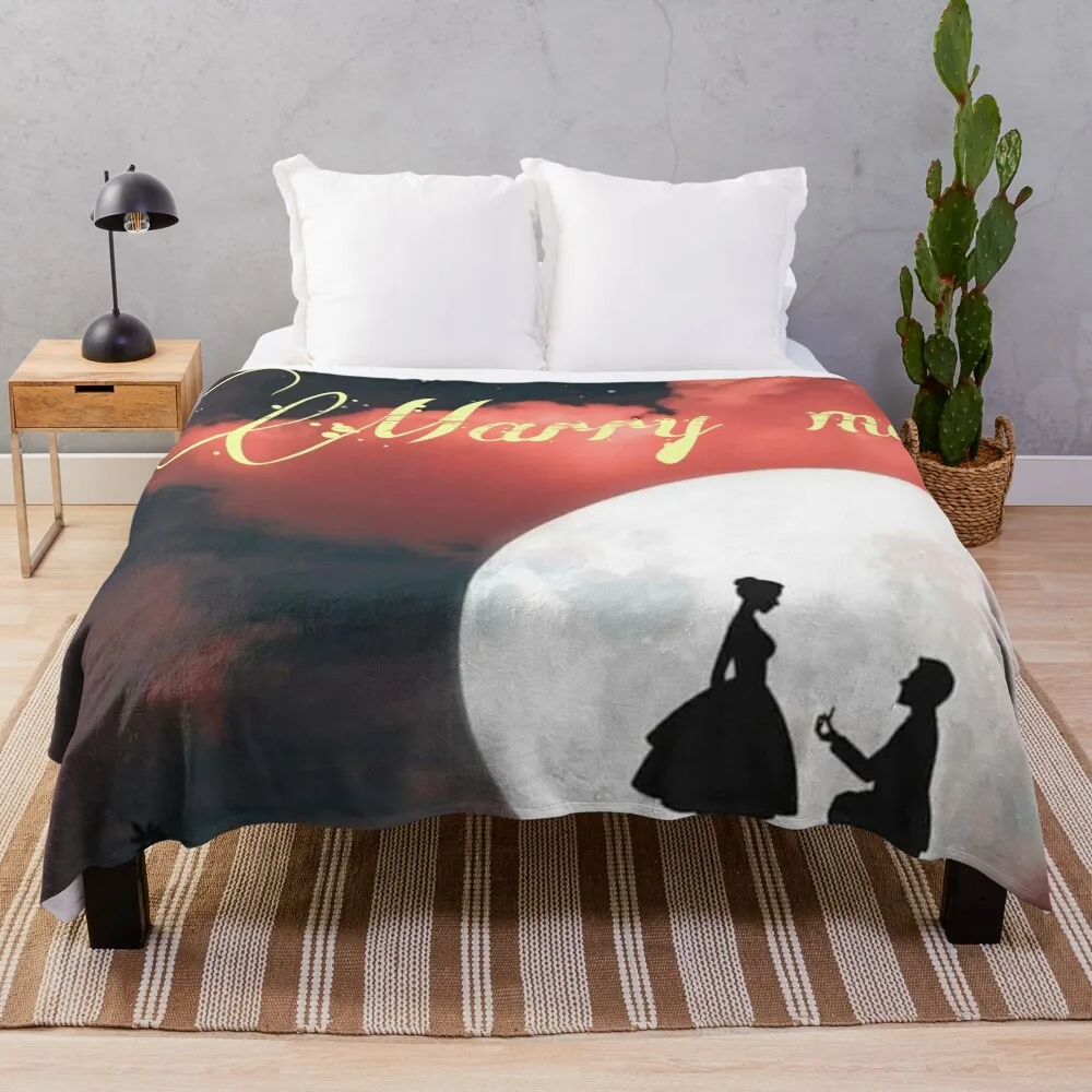 

Marry me Throw Blanket Sofas Flannel Fabric Blankets