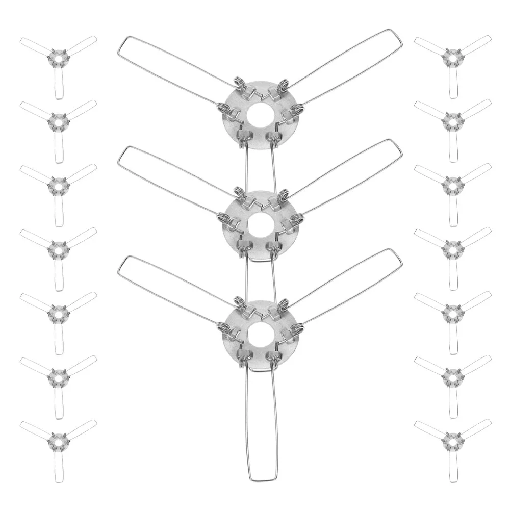

20Pcs Lamp Shade Spring Adapter Adjustable 3 Fork Spring Clip Clamp for Lamp Holder Lampshade Replacement DIY Lighting Parts