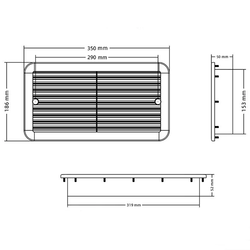 12V Caravan Ventilation Fan Double Window Side Mounted Silent Ventilation Fan Refrigerator Dual Window Ventilation Fan