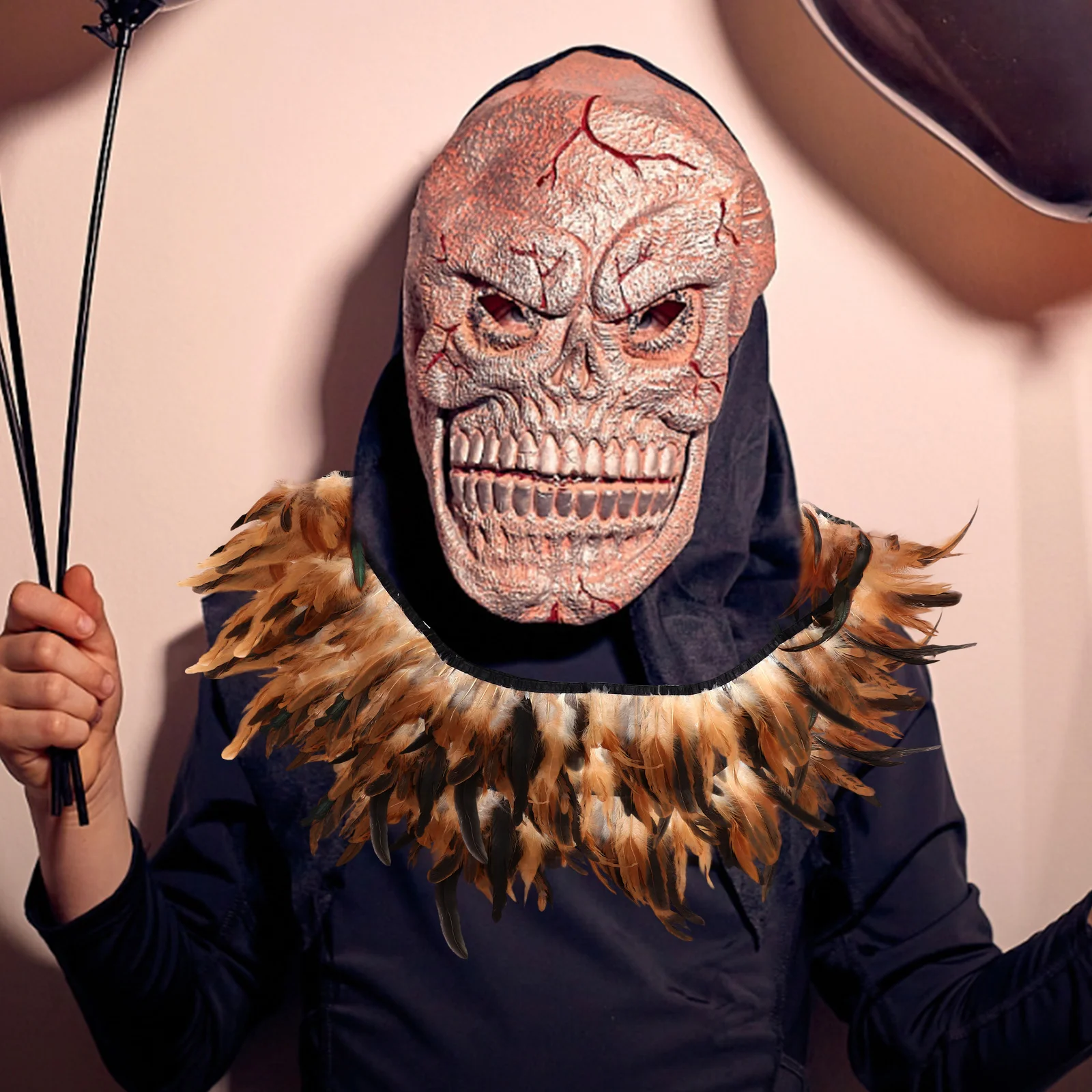 

Strips Shawl 2M Natural Reusable Halloween Costume Halloween Cape Delicate Plume Shawl Decor Prop Stage Decor