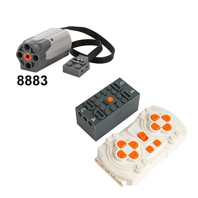 MOC Blue-tooth APP-Fernbedienungsset – wiederaufladbare Batteriebox, Motorset, Geschwindigkeitsregler für PF-Baustein-Modifikationen