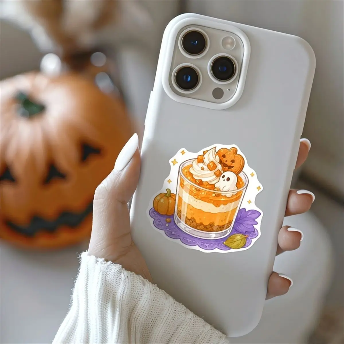50PCS Cute Halloween Stickers Ghost Pumpkin Waterproof Vinyl Decals for Scrapbook Journal DIY Decor