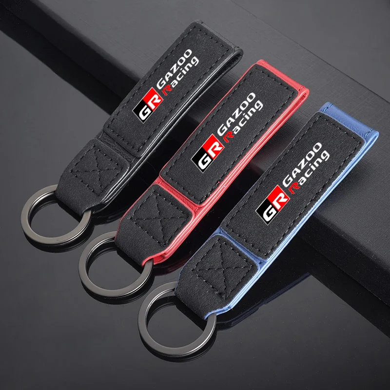 

Leather Car Styling Key Chain Ring Keychain For Toyota GR Gazoo Racing Supra Corolla Parts Sport 86 Yaris Grmn CHR Accessories