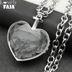 Goth Punk Black Heart Crystal Pendant Necklace for Women Men Stainless Steel Silver Color Chain Y2K Necklaces Jewelry NZZZ369-1