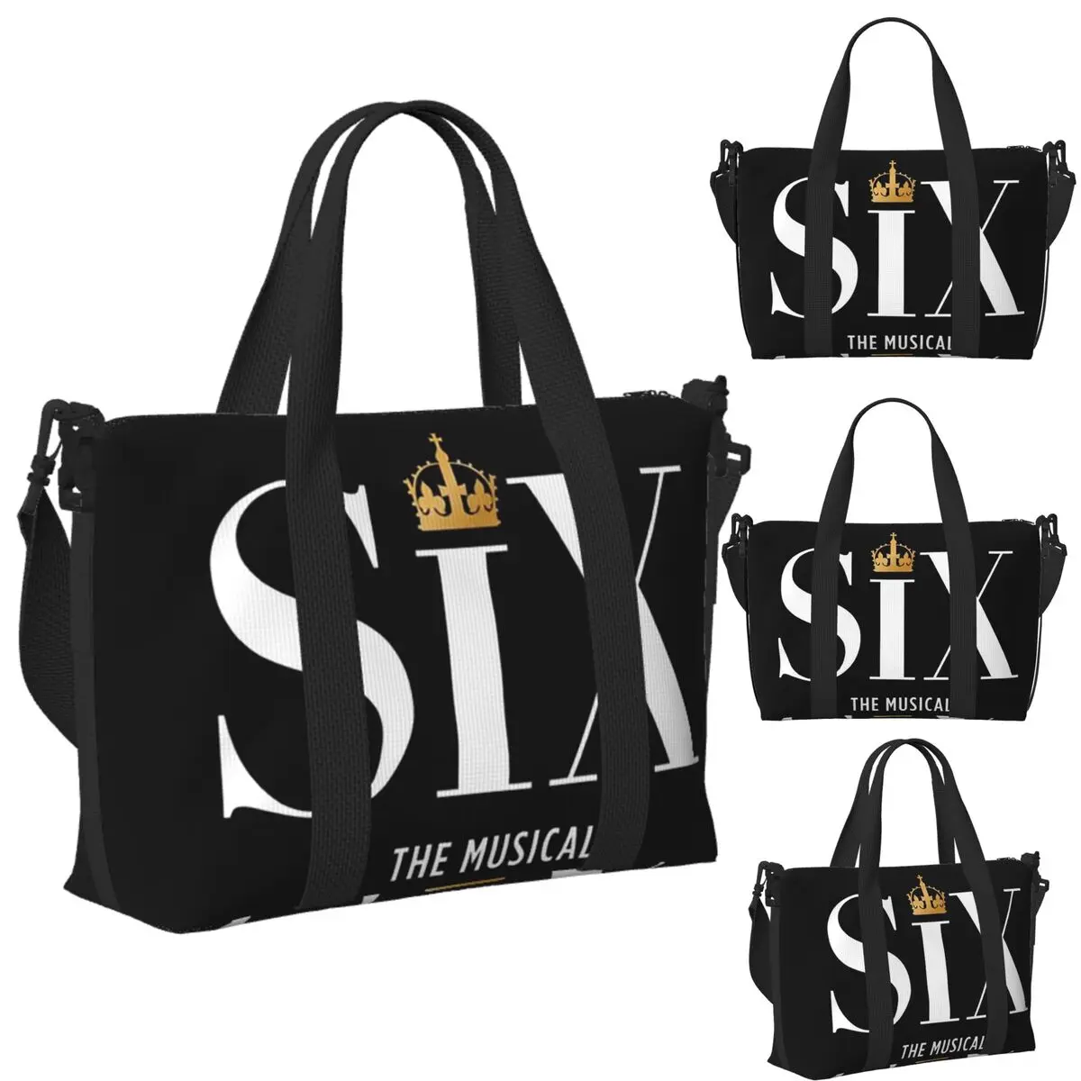 

Custom Six The Musical Beach Travel Bag Large Capacity Tote Bags for Gym Yoga Women Shopping Duffle Shoulder Bag