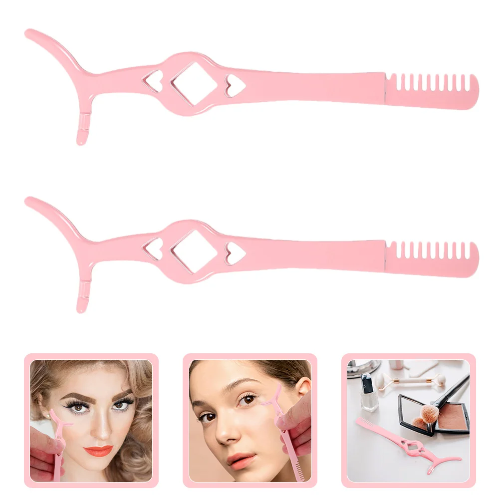 2 個ステンレス鋼まつげクランプピンセットまつげピンセットコーム付き多機能まつげアプリケーターツール美容ツール