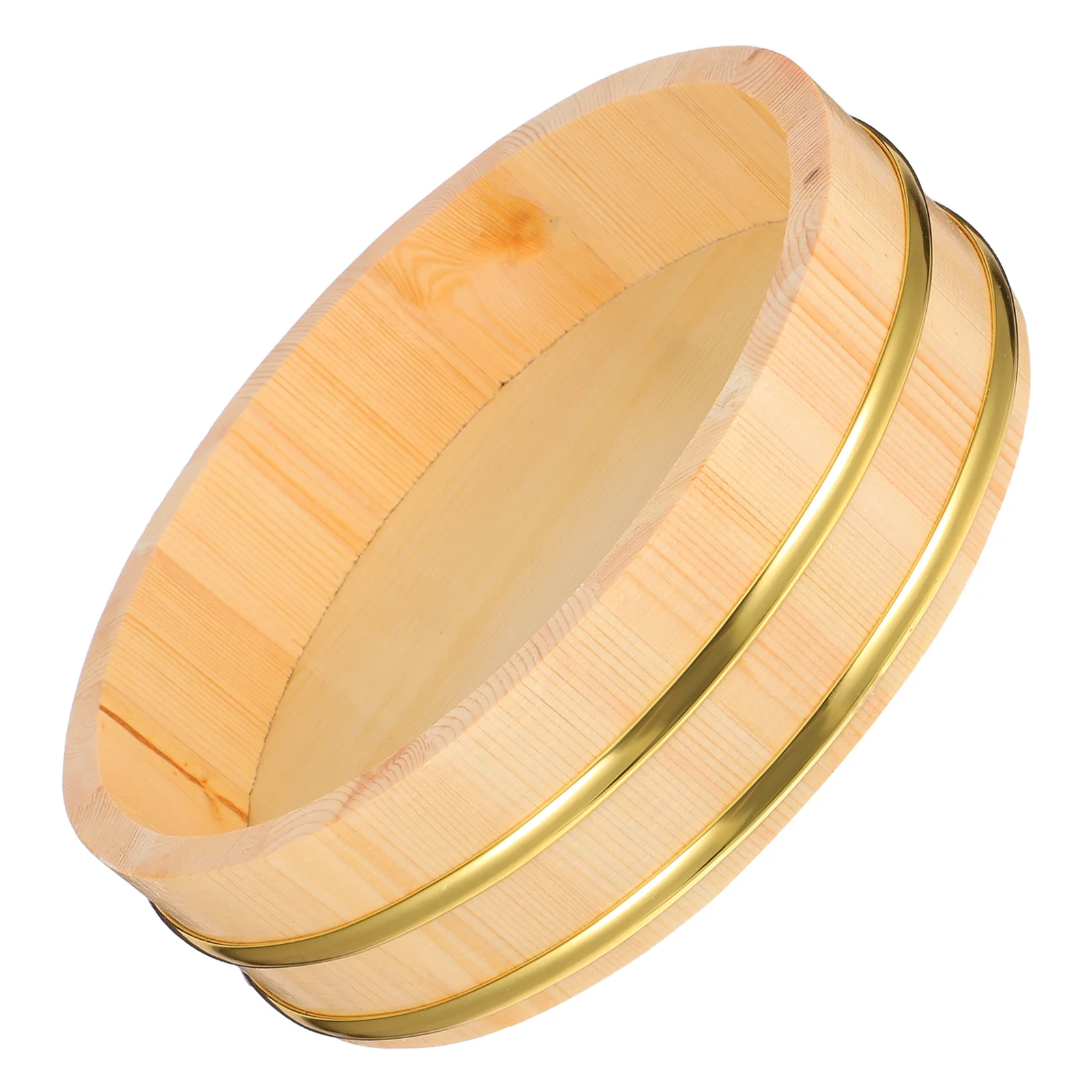 

1pc Sushi Rice Bucket 22cm Natural Wood Food Container Mixing Tray Japanese Kitchen Storage Wooden Small Wooden Box Box Tool