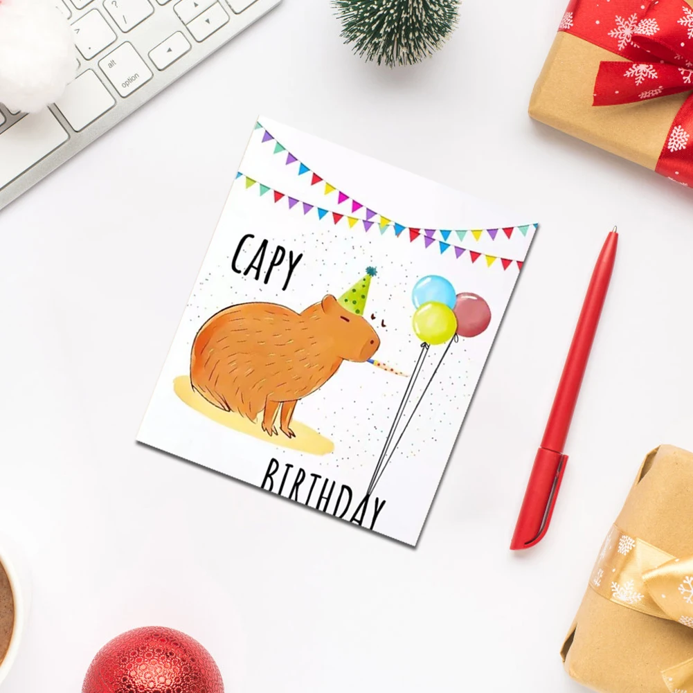 Capybara น่ารักของขวัญการ์ดอวยพรสวมใส่ Resist การ์ดวันเกิดตลกน่ารักสีการ์ดวันเกิดสําหรับสาวเด็กภรรยาโปสการ์ด