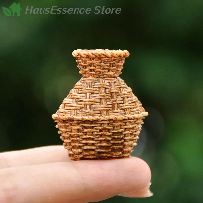 ※5Pcs Miniature Woven Basket Model Operation Accessories Willow Container for Crafts Furniture High Quality High Quality