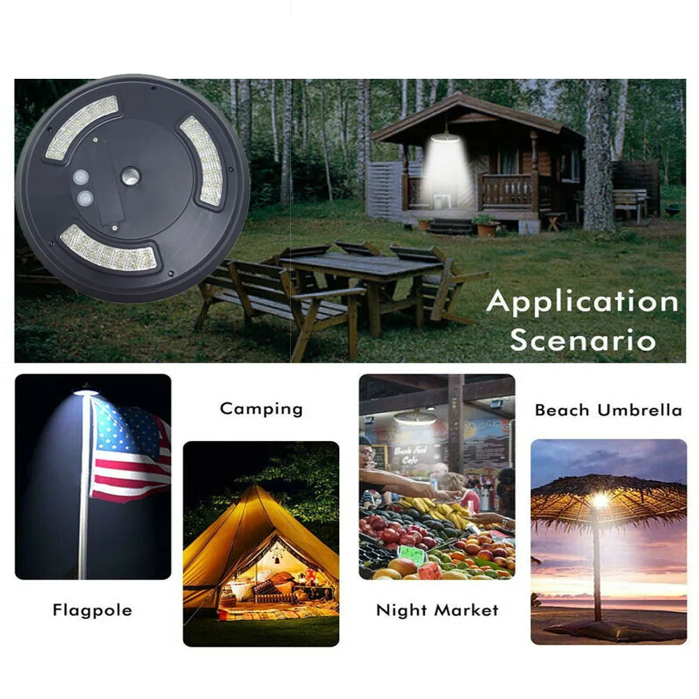 الطاقة الشمسية سارية علم ضوء 42 المصابيح البلاستيك الصلب البناء في الهواء الطلق سارية العلم النازل أداة الإضاءة كفاءة في استخدام الطاقة #5