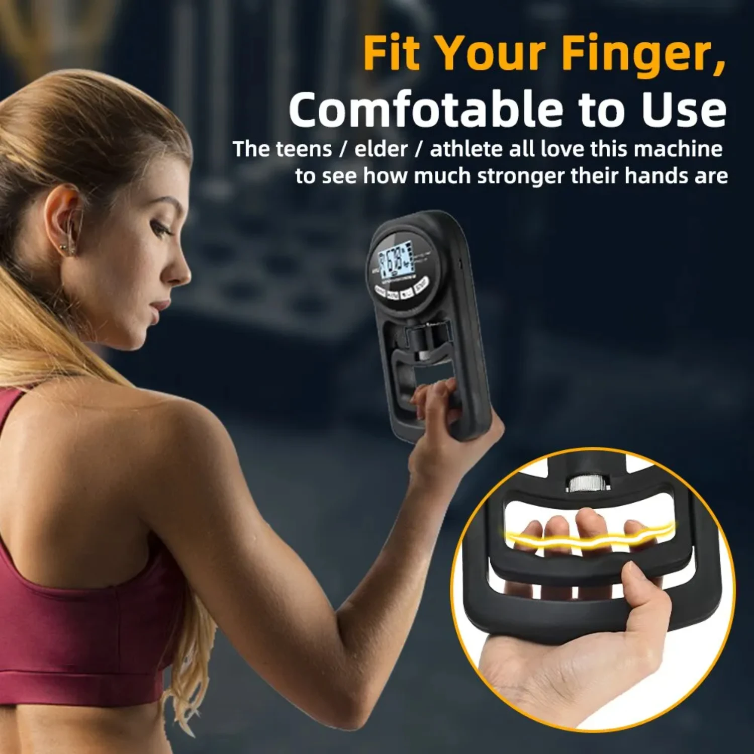 Grip Strength Tester 265Lbs/120Kg Digital Hand Dynamometer Grip Strength Meter USB LCD  Hand Grip  Power Training Sport Yoga