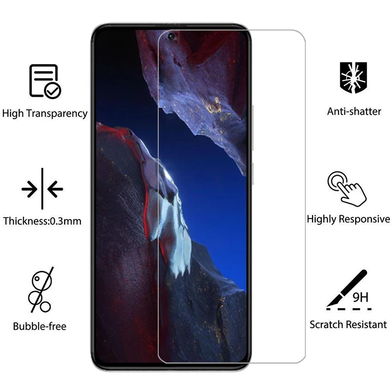 حافظة هاتف لهاتف شاومي بوكو f5 برو من الزجاج المقسى على pocof5 f 5 5f f5pro pocof5pro 5g غطاء خلفي 360 poc pco f5case procase f55g