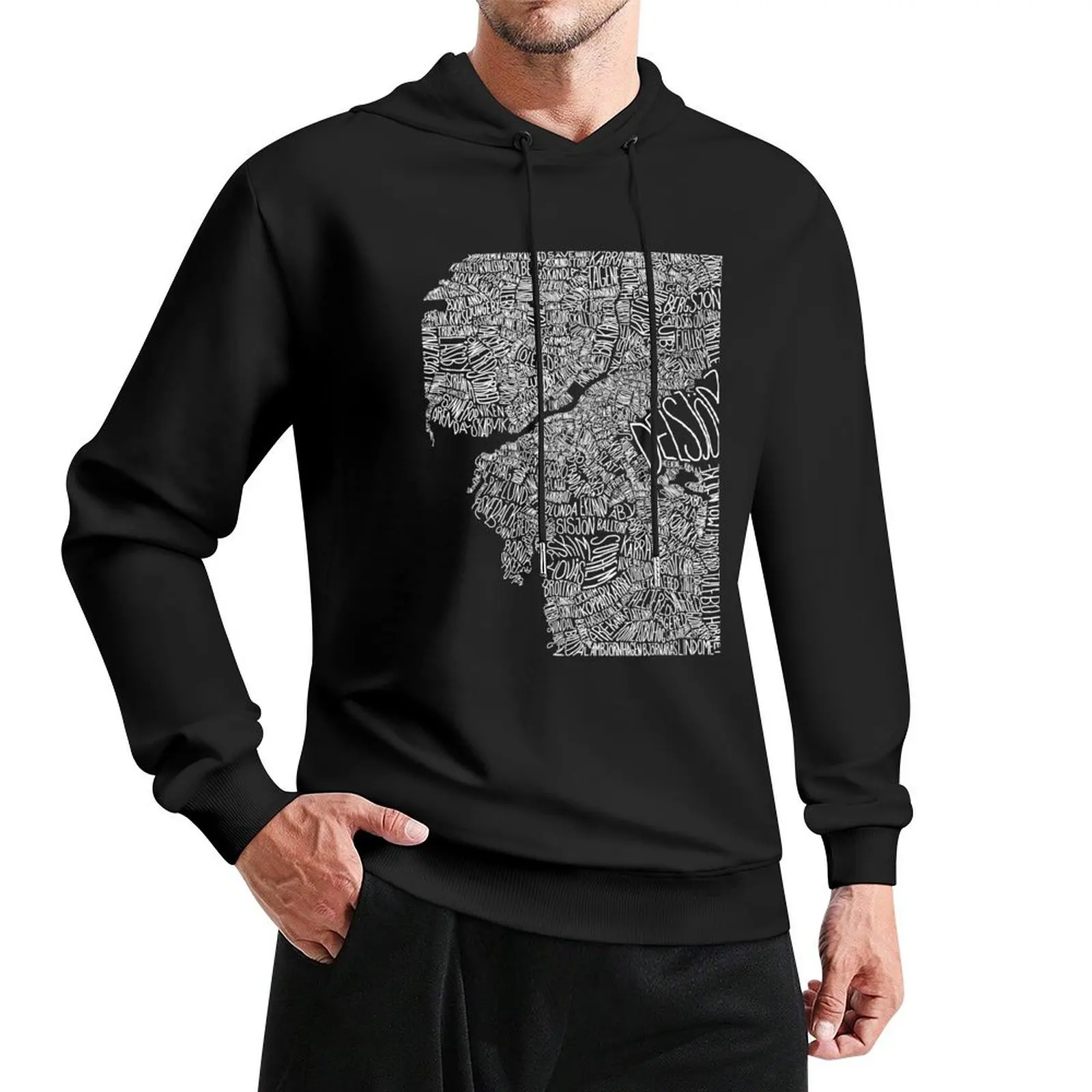 

Typographic Map of Gothenburg (Black) Pullover Hoodie mens clothing men clothes korean autumn clothes hoodies for men