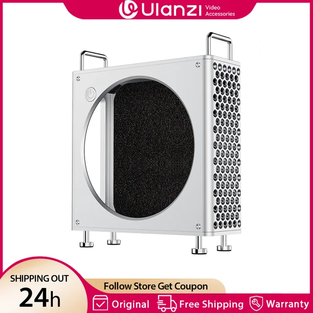 Ulanzi QT01 Mac Mini Capa de liga de alumínio para Mac Mini M4/M4 Pro Dissipação de calor otimizada DIY MAC Mini Suporte Configuração magnética