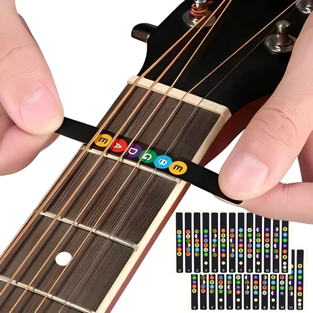 2/3/6pcs Guitar Fretboard Note Labels Colorful Scale Stickers Removable Decals for Acoustic & Electric Learners YMY