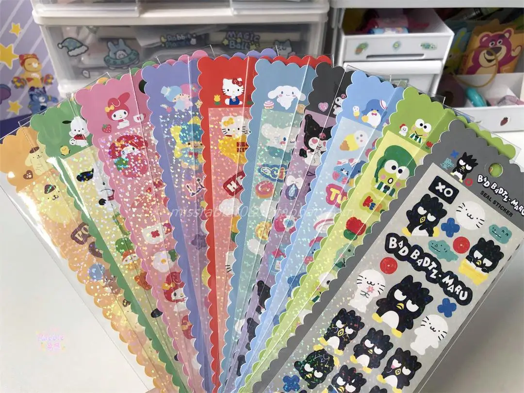 Korean Cute Animal Laser Sticker Diy Scrapbooking Idol Card Happy Planning Stationery Decoration Sticker Kawaii Supplies