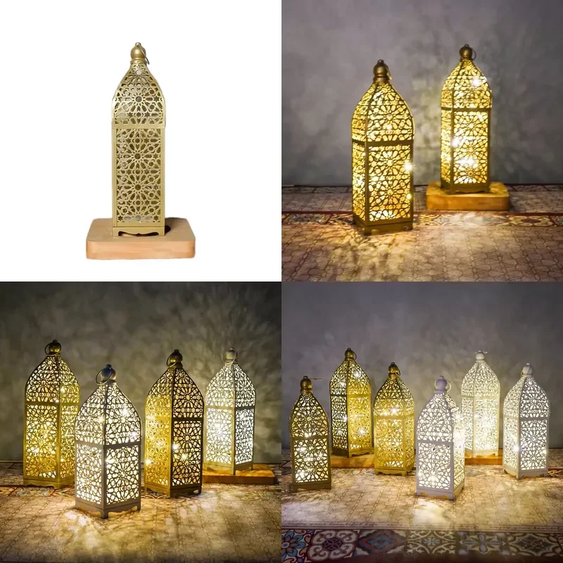 for Eid al-Fitr Mubarak LED Small Candle Light Holder High Quality Plastic Battery Powered Home Decor