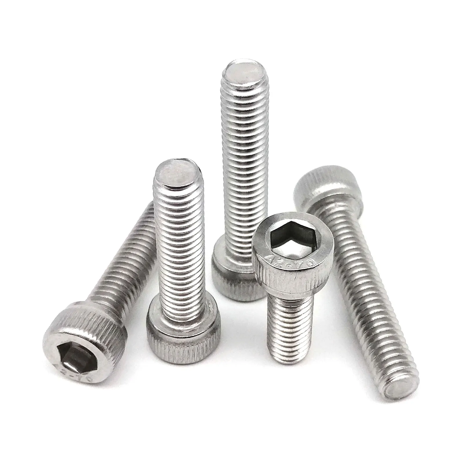M1.4 M1.6 M2 M3 M4 M5 M6 M8 304 A2-70 Stainless Steel DIN912 Hexagon Hex Socket Cap Allen Head Bolt Screw Length 2-80mm