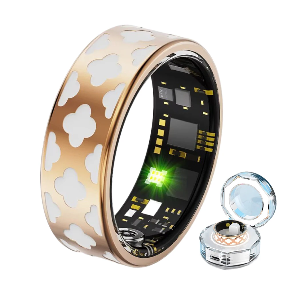 

Смарт-кольцо эмалированного цвета, 5 АТМ, водонепроницаемое, пульсометр, кислород в крови, мониторинг сна, кольца для здоровья и фитнеса, женский подарок