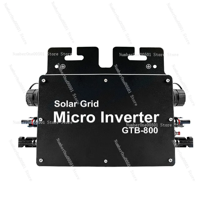 

Микроинвертор GTB800W черного цвета с интеллектуальным управлением по Wi-Fi, водонепроницаемый (IP65), сертифицированный CE, VDE, для подключения к сети.