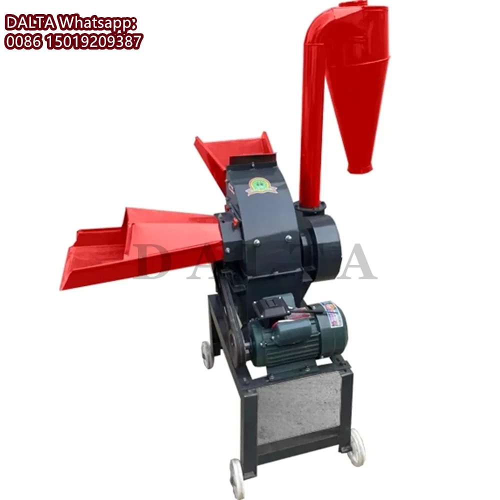 Double Inlet 11kw Corn Rice Husk Maize Grinding Machine Hammer Mill 500-1000KG/H Poultry Livestock Animal Feed Grinder Crusher