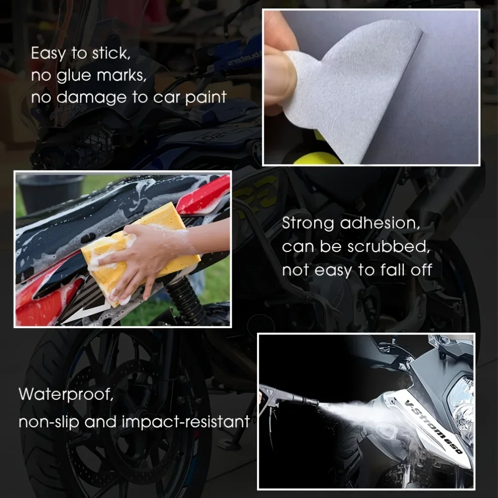 2 قطعة/المجموعة "450MT" ملصق عاكس للدراجات النارية سيارة ليلة تحذير الديكور متعددة الألوان ملصق مائي