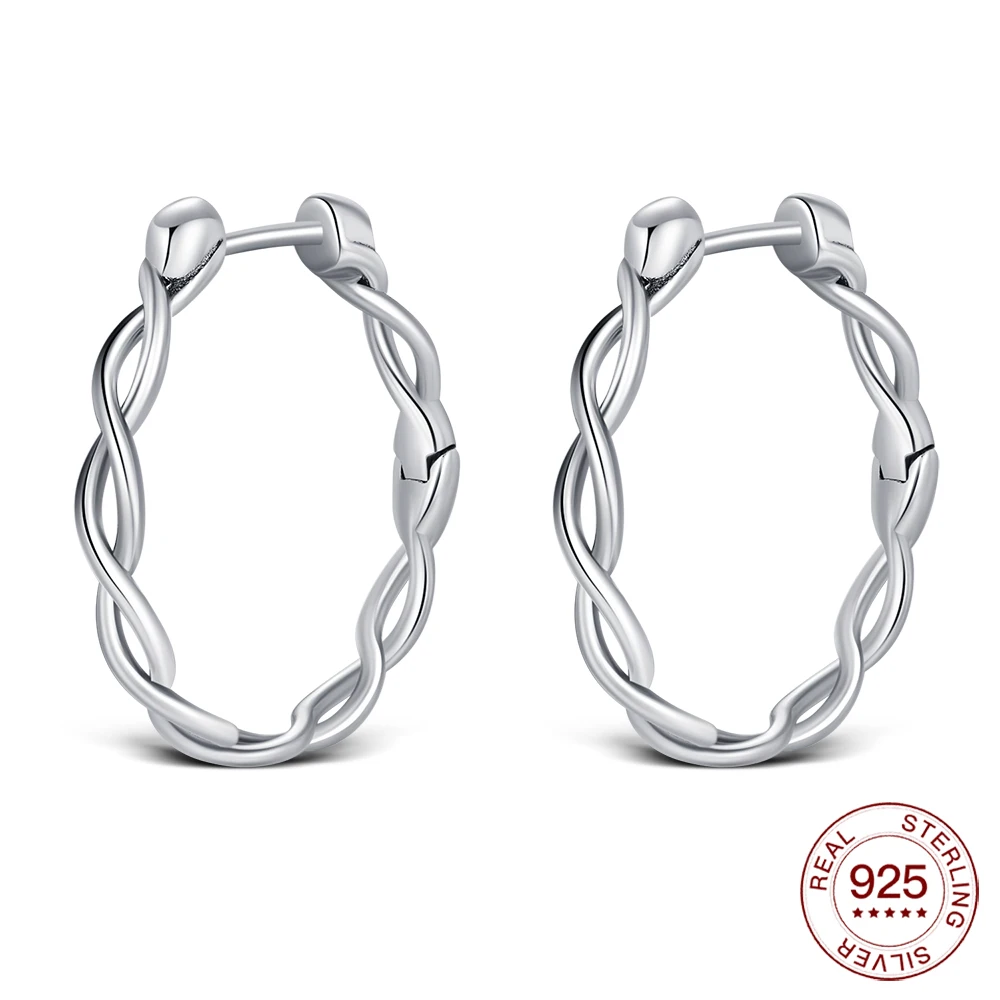 

2025 925 Sterling Silver Earrings Twisted Earrings Original Earring For Ladies Fashion Friends Party Daily Wear Gifts